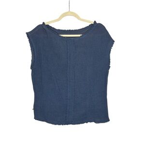 Caravana Cotton Sleeveless Top One Size Blue